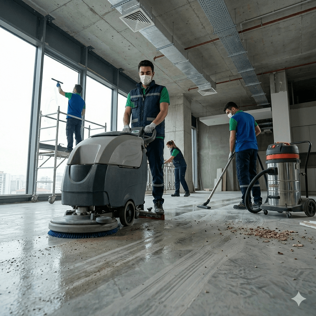 Profesyonel inşaat temizliği ekibi